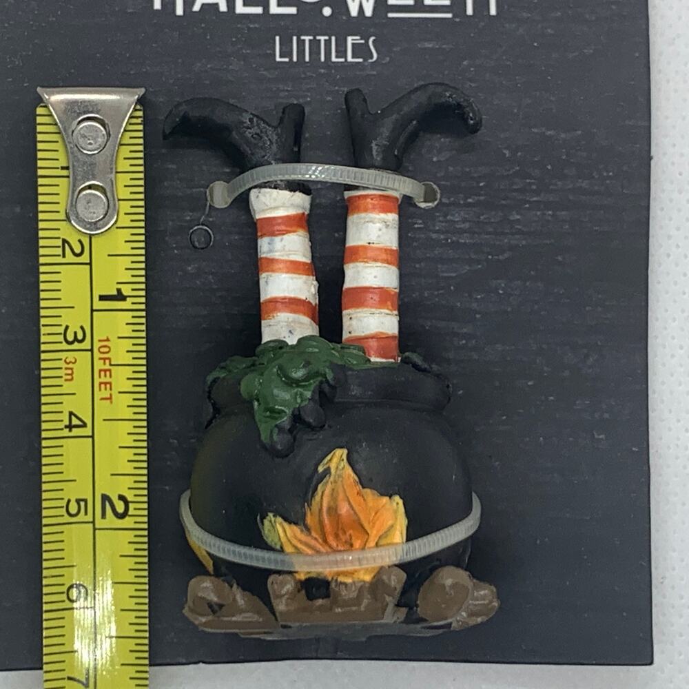 NIP Maker's Halloween Littles WITCH LEGS in CAULDRON miniature Joann Joann's